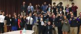 Students with the Lemoore High School Speech Team celebrate after their first-place showing at the Clovis North Speech Tournament held Nov. 4.